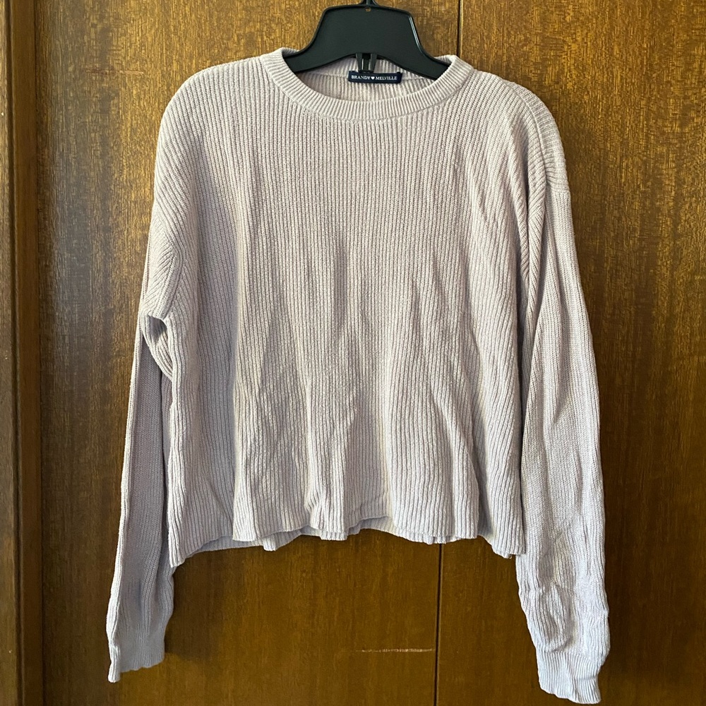 Brandy Melville Drop Shoulder Blush Pink Knit Sweater